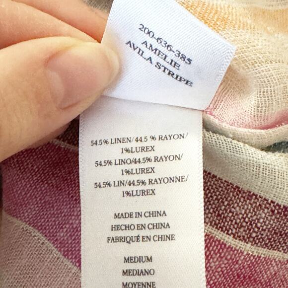 RAILS Amelie Tie Front Rainbow Striped Shirt Medium M - Picture 8 of 8